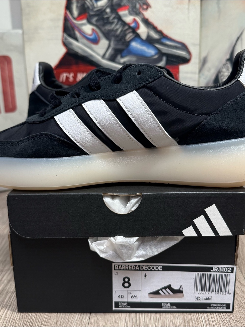 New Adidas Barreda Decode Black White Women Sizes 8 - Picture 2 of 6